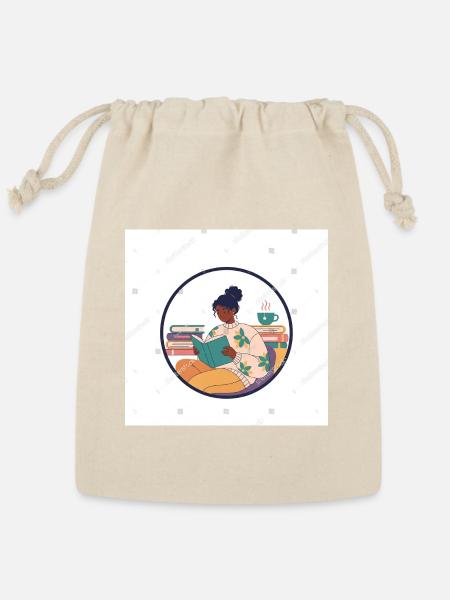 Cozy Reading Circle with Flowers - Reusable Gift Bag - Natural