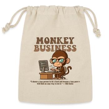Monkey Business Aesthetic with Quote - Reusable Gift Bag - Natural - Front