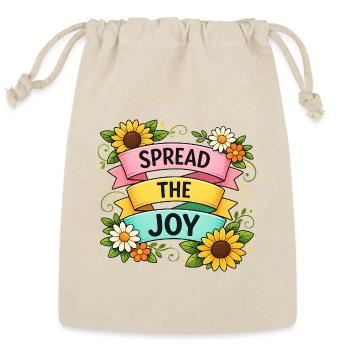 Spread the Joy Floral Banner - Reusable Gift Bag - Natural - Front
