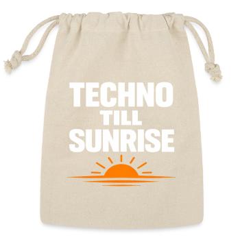 Techno Till Sunrise - Reusable Gift Bag - Natural - Front