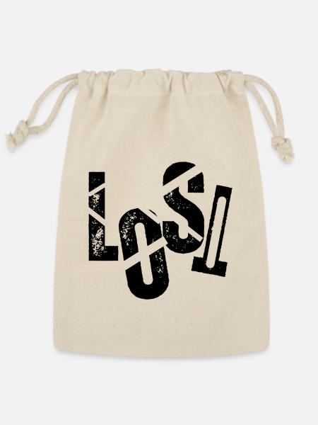Bold Letter Stacks Monogram - Reusable Gift Bag - Natural