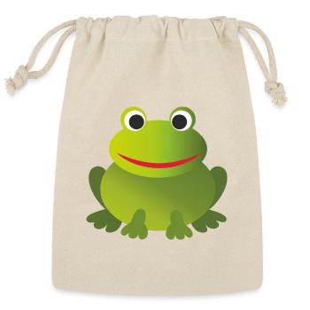 funny green frog - customizable  - Reusable Gift Bag - Natural - Front