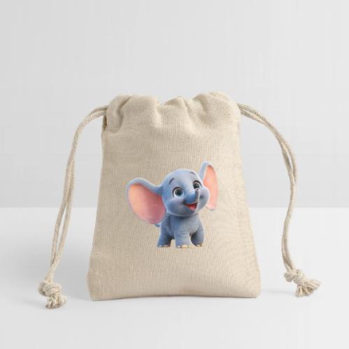 Playful Baby Elephant with Big Eyes - Reusable Gift Bag