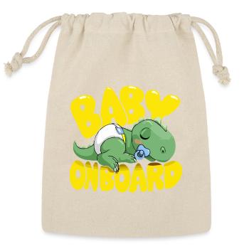  Cute Dinosaur Baby On Board Car Decal | Sleeping  - Reusable Gift Bag - Natural - Front