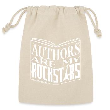 Authors Are My Rockstars (white) - Reusable Gift Bag - Natural - Front