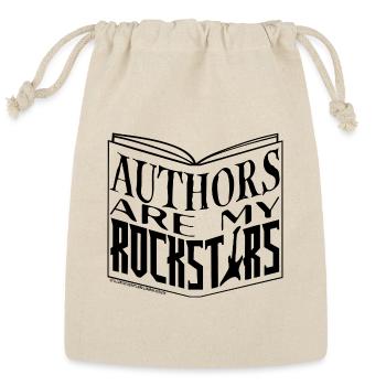 Authors Are My Rockstars (black) - Reusable Gift Bag - Natural - Front
