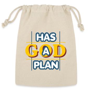 God Has A Plan Christian Faith Quote - Reusable Gift Bag - Natural - Front