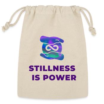 Stillness Is Power Minimalist Infinity Design - Reusable Gift Bag - Natural - Front