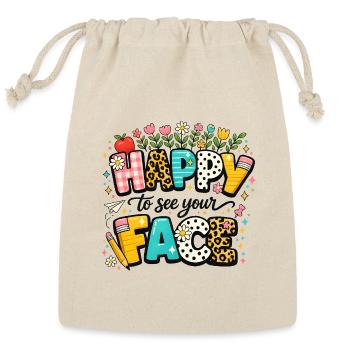 Happy to See Your Face - Reusable Gift Bag - Natural - Front