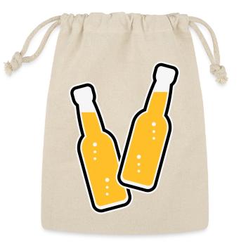 2 Toasting Bottles (Beer / Lemonade / POS 3C) - Reusable Gift Bag - Natural - Front