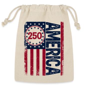 America 250 Semiquincentennial Vintage Art US Flag - Reusable Gift Bag - Natural - Front