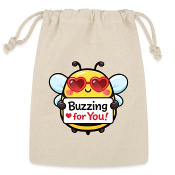 Buzzing for You – Funny Romantic Valentine - Reusable Gift Bag - Natural - Front