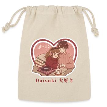 Daisuki Japanese Anime Couple | Cozy Love - Reusable Gift Bag - Natural - Front