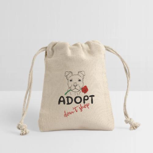 Retro Adopt Dont Shop Cute Puppy Rose Tee - Reusable Gift Bag