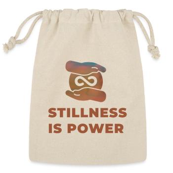Stillness Is Power Minimalist Infinity Design - Reusable Gift Bag - Natural - Front