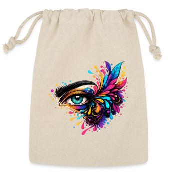Color Splash Eye Graphic T-Shirt - Reusable Gift Bag - Natural - Front