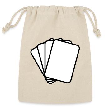 Minimalist Card Deck Silhouette - Reusable Gift Bag - Natural - Front