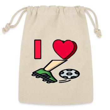 I LOVE SOCCER #1 - Reusable Gift Bag - Natural - Front