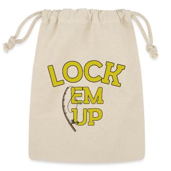 Lock ’Em Up Funny Old Man Fishing Meme Saying  - Reusable Gift Bag - Natural - Front