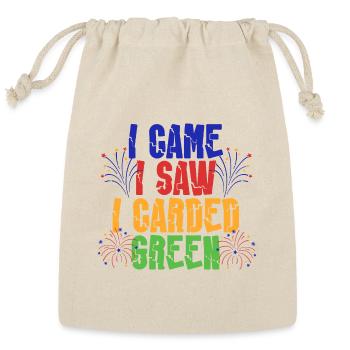 Green Card I Carded Green - Reusable Gift Bag - Natural - Front