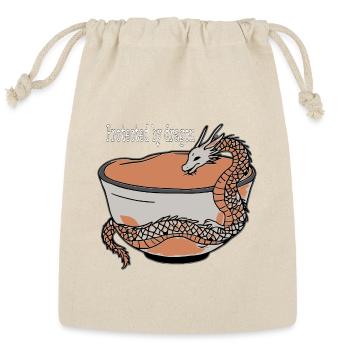 Dragon Guard Teacup Illustration - Reusable Gift Bag - Natural - Front