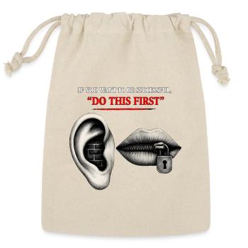 Listen First, Break the Barrier - Reusable Gift Bag - Natural - Front