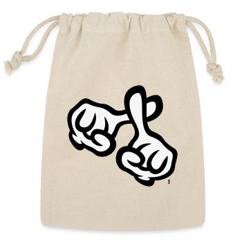 Crossed Fingers (Cross, Bible, Religion / POS 2C) - Reusable Gift Bag - Natural - Front