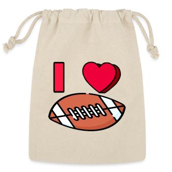 I LOVE FOOTBALL #1 - Reusable Gift Bag - Natural - Front