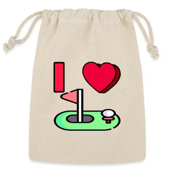 I LOVE GOLF #1 - Reusable Gift Bag - Natural - Front