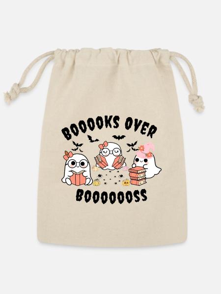 Books Over Boooos - Reusable Gift Bag - Natural