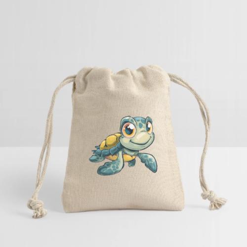 Playful Cartoon Baby Sea Turtle with a Smile - Reusable Gift Bag