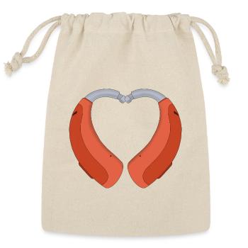 Heart Shaped Hearing Aid - Reusable Gift Bag - Natural - Front