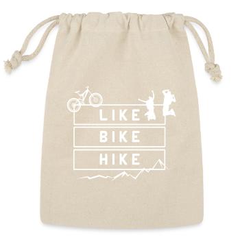 Like Bike Hike - Reusable Gift Bag - Natural - Front