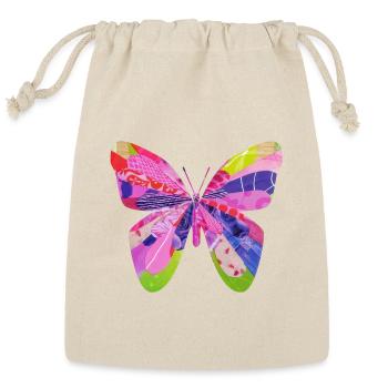 Butterfly design unique bug art garden collage art - Reusable Gift Bag - Natural - Front
