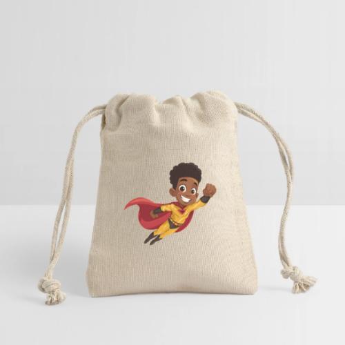 Flying Cartoon Superhero Boy in Red Cape - Reusable Gift Bag