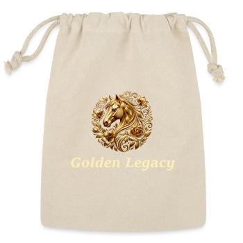 Golden Legacy Majestic Horse & Floral Art - Reusable Gift Bag - Natural - Front