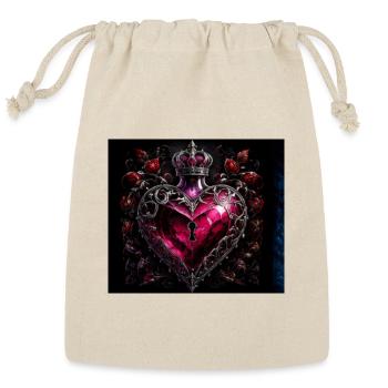 Crowned Heart of Velvet Roses - Reusable Gift Bag - Natural - Front