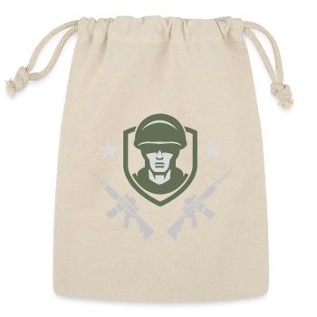 Military Rifles Honor Soldier - Reusable Gift Bag - Natural - Front