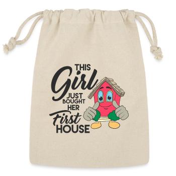 New Homeowner House Buyer Real Estate Agent Gift - Reusable Gift Bag - Natural - Front