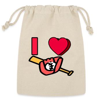 I LOVE BASEBALL#1 - Reusable Gift Bag - Natural - Front