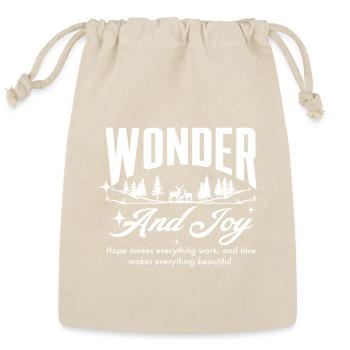 Winter Wonder and Joy Silhouette - Reusable Gift Bag - Natural - Front