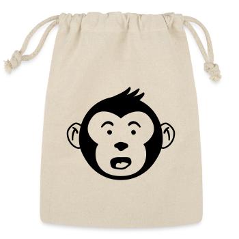 Monkey – Surprised Face - Reusable Gift Bag - Natural - Front
