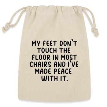 Feet Dont Touch The Floor Quote - Reusable Gift Bag - Natural - Front