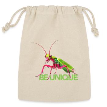 BE UNIQUE bug praying mantis groovy insect art - Reusable Gift Bag - Natural - Front