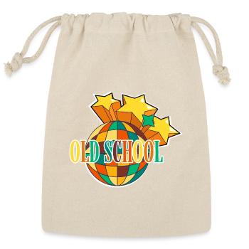 Old School Disco Ball Retro Vibe Style - Reusable Gift Bag - Natural - Front