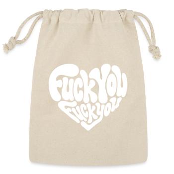 Fuck You Heart - Humor - Reusable Gift Bag - Natural - Front