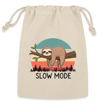Slow Mode Sloth Sunset - Reusable Gift Bag - Natural - Front