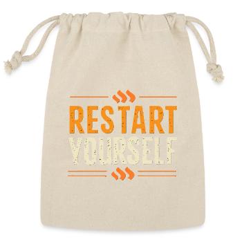 Restart Yourself - Reusable Gift Bag - Natural - Front