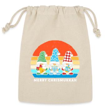 Gnomies Merry Christmas Gnome - Reusable Gift Bag - Natural - Front