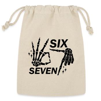 Six Seven Skeleton Funny 67 6 7  - Reusable Gift Bag - Natural - Front